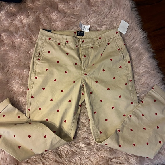J Crew Valentines Day Red Heart Pants - Picture 3 of 5